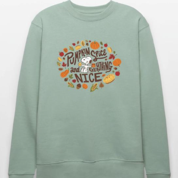 Peanuts Autumn Design With Quote And Snoopy on Stanley/Stella Unisex Organic Sweatshirt